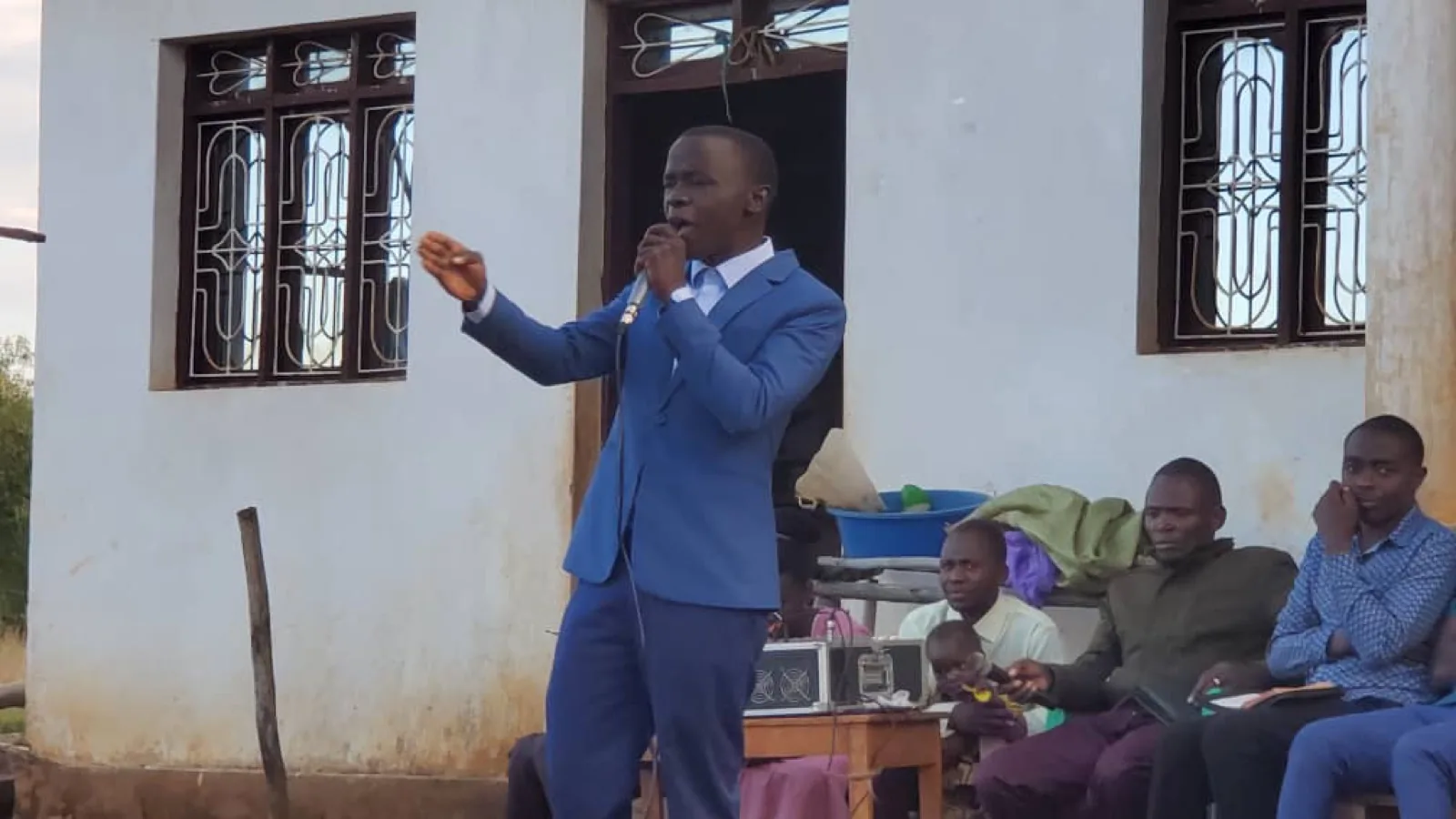 Sharing the Word during a Tanzania mission gathering