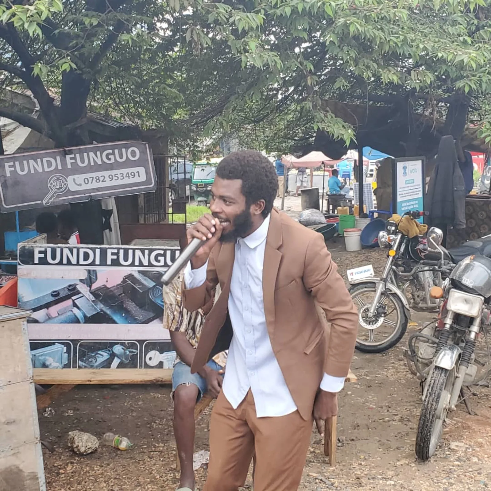 Open-air preaching during Ukweli Ministries outreach in Tanzania